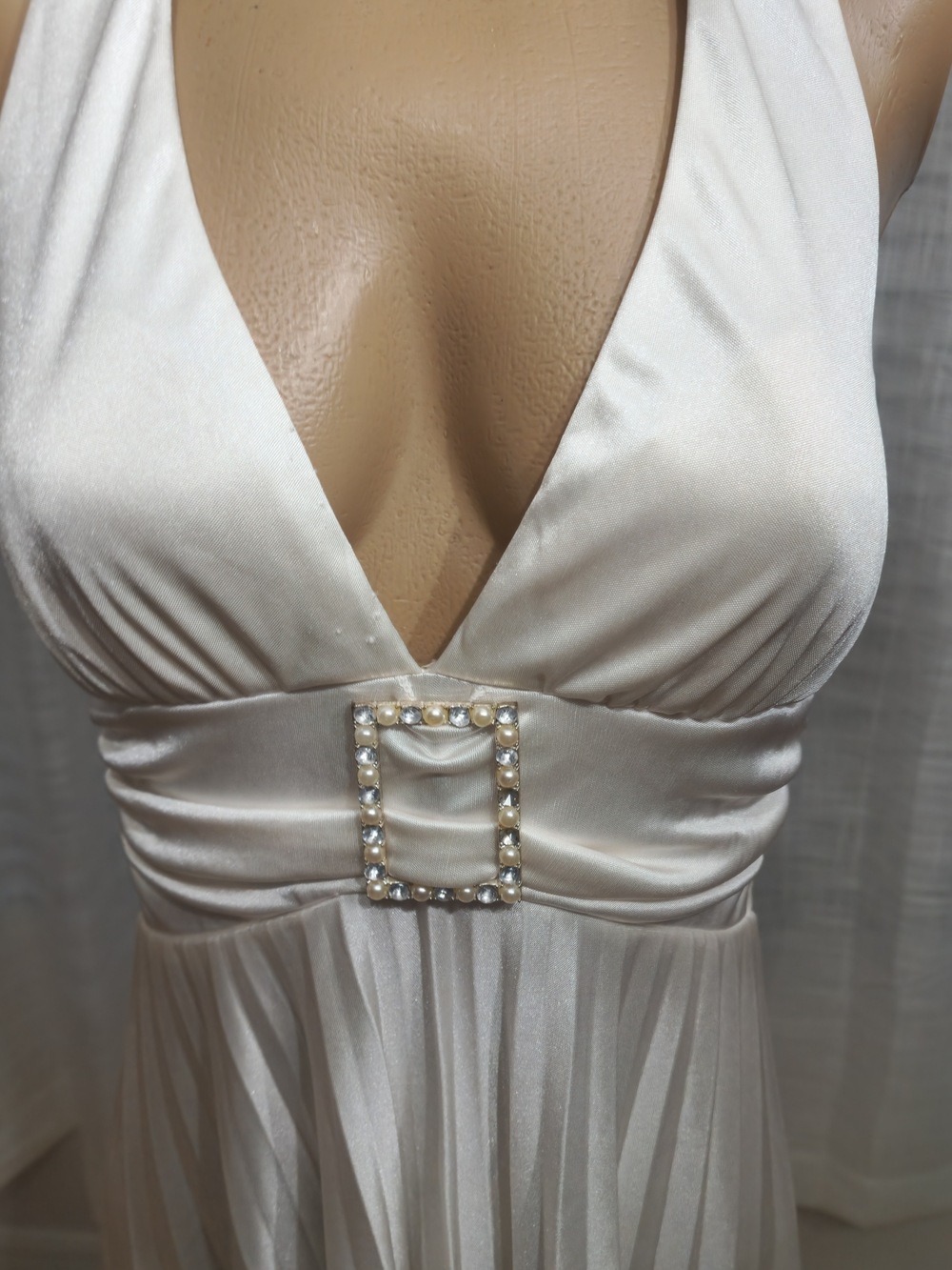 Marilyn Monroe Ivory Halter Evening Costume with Jeweled Waist